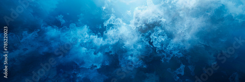 Mystical Blue Smoke Rising in an Abstract Ethereal Pattern 