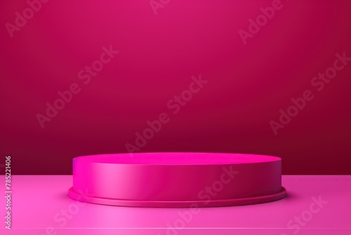 Magenta minimal background with cylinder pedestal podium for product display presentation mock up in 3d rendering illustration vector design