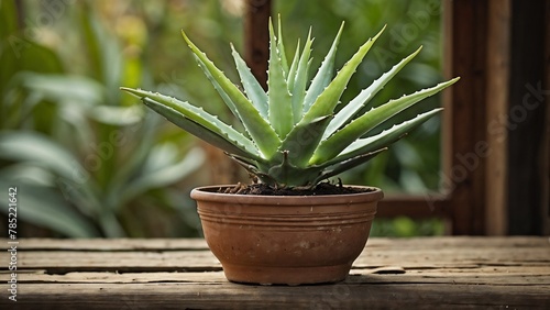 Stunning Aloe Vera Display on Rustic Backdrop