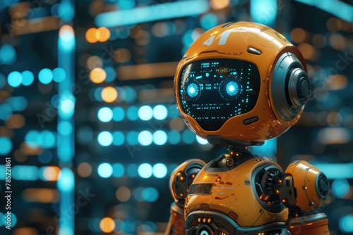 Robot cyborg, AI, future technology concept