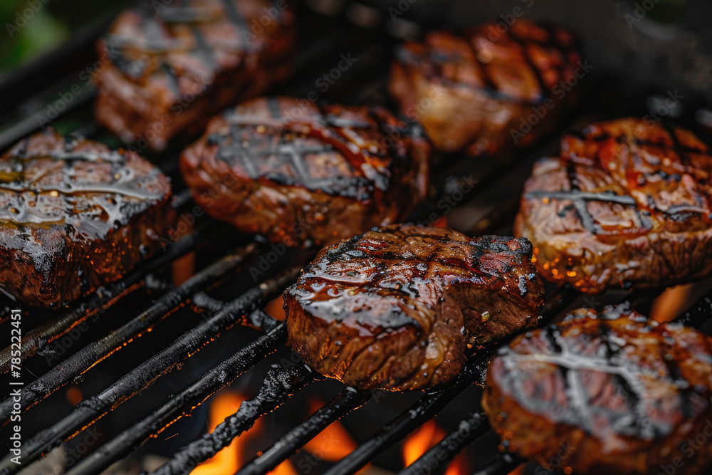 Fresh meat steak fried on the grill Fresh meat steak fried on the grill