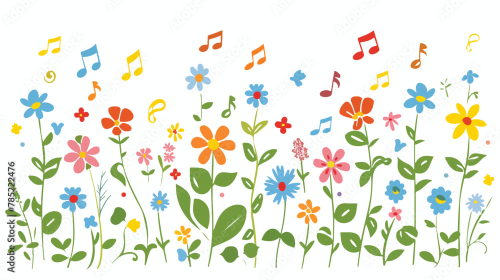 A garden where the flowers release music when they blo
