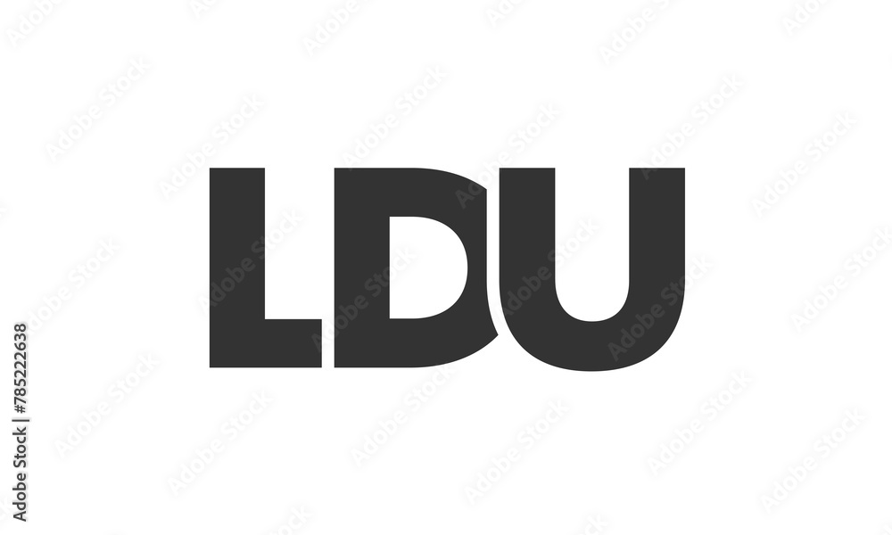 LDU logo design template with strong and modern bold text. Initial based vector logotype featuring simple and minimal typography. Trendy company identity.