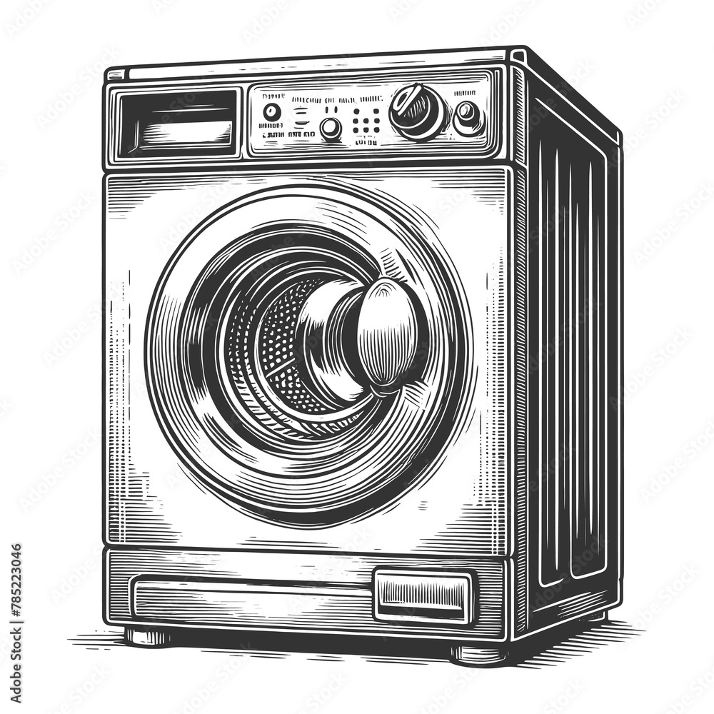 washing machine, ideal for themes of retro appliances and laundry ...