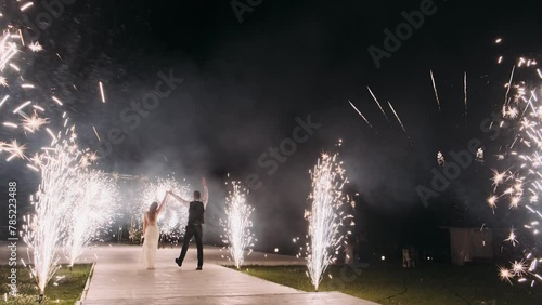 fireworks and sparklers at the end of the wedding day