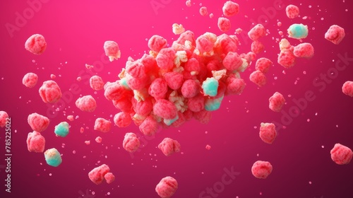 Pop Rocks Candy Explosion on solid background.