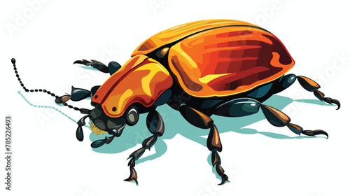 A vector of a cute rhinoceros beetle Vector illustration © Asad