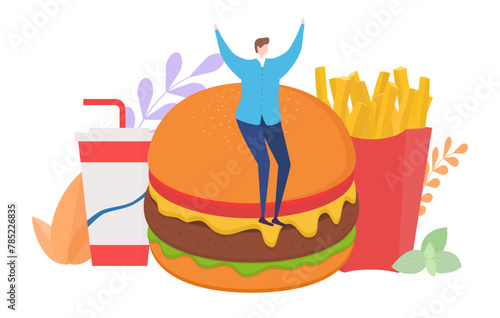 Fast Food concept, flat design vector illustration, for graphic and web design