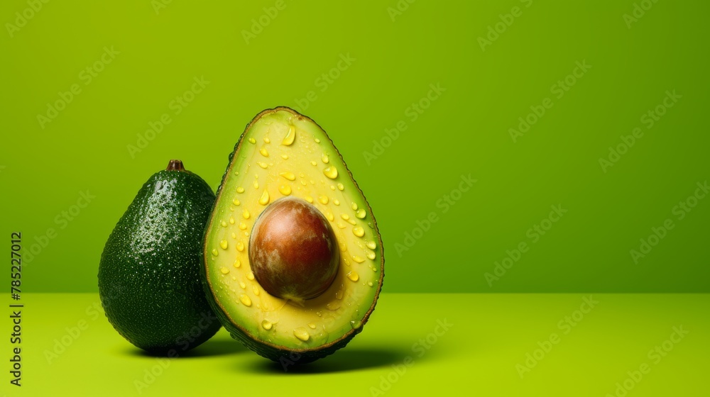 Ripe Avocado on solid background.