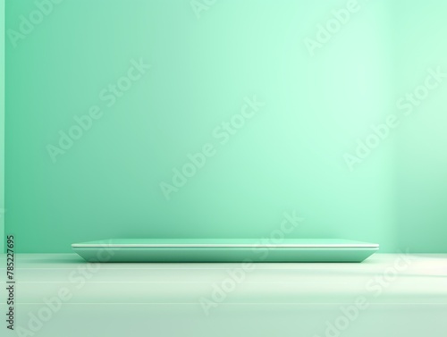 Mint Green background, gradient mint green wall, abstract banner, studio room. Background for product display with copy space © GalleryGlider