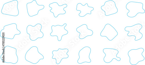 Set of Liquid Fluid Blob shape collection. Vector illustration. 