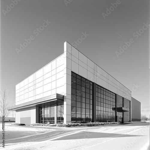 distribution facility at 445 north tecumseh avenue, in the style of realistic landscapes with soft edges