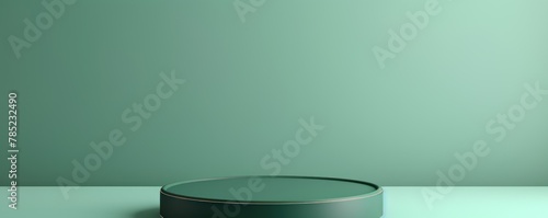 Mint Green minimal background with cylinder pedestal podium for product display presentation mock up in 3d rendering illustration vector design, in the style of ultra realistic