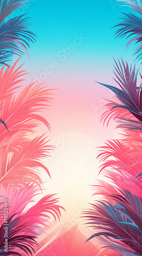 Background with palm trees. © Dragana