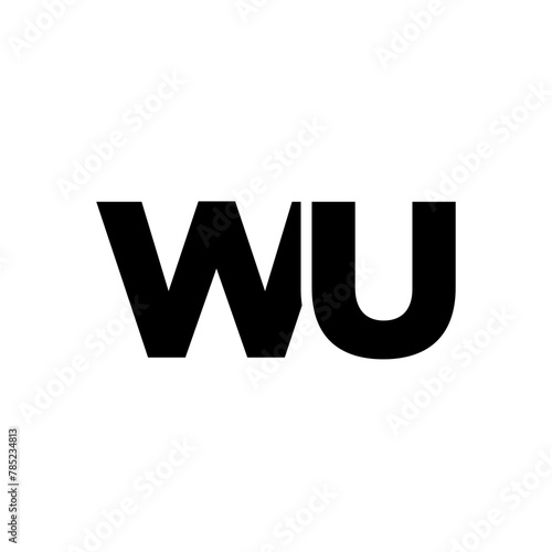 Letter W and U, WU logo design template. Minimal monogram initial based logotype.