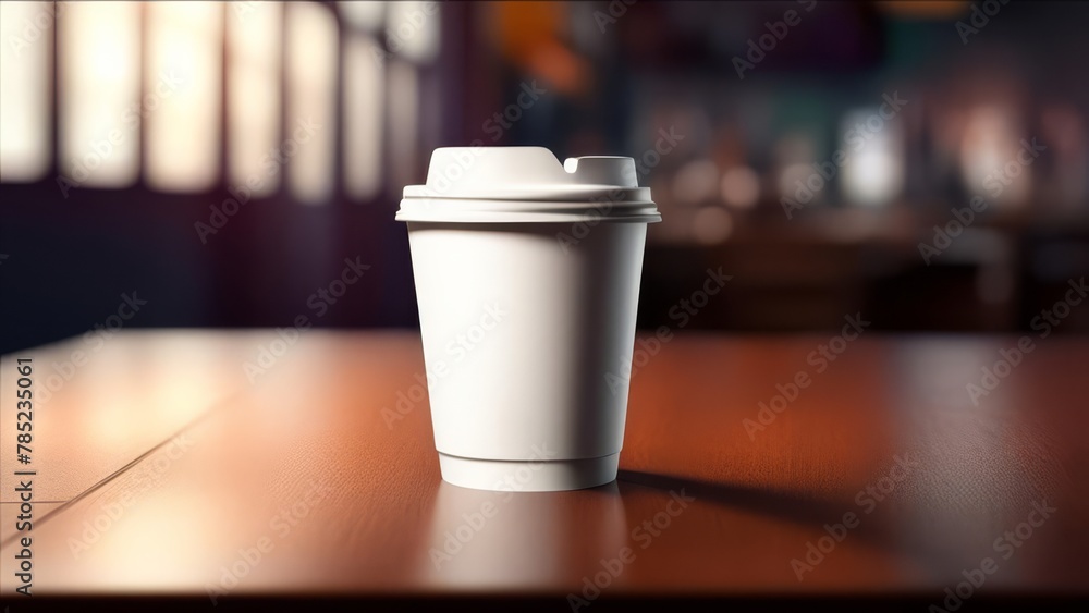Paper cup for drinks on the counter in the cafe. Paper cup for drinks on the counter in the cafe.