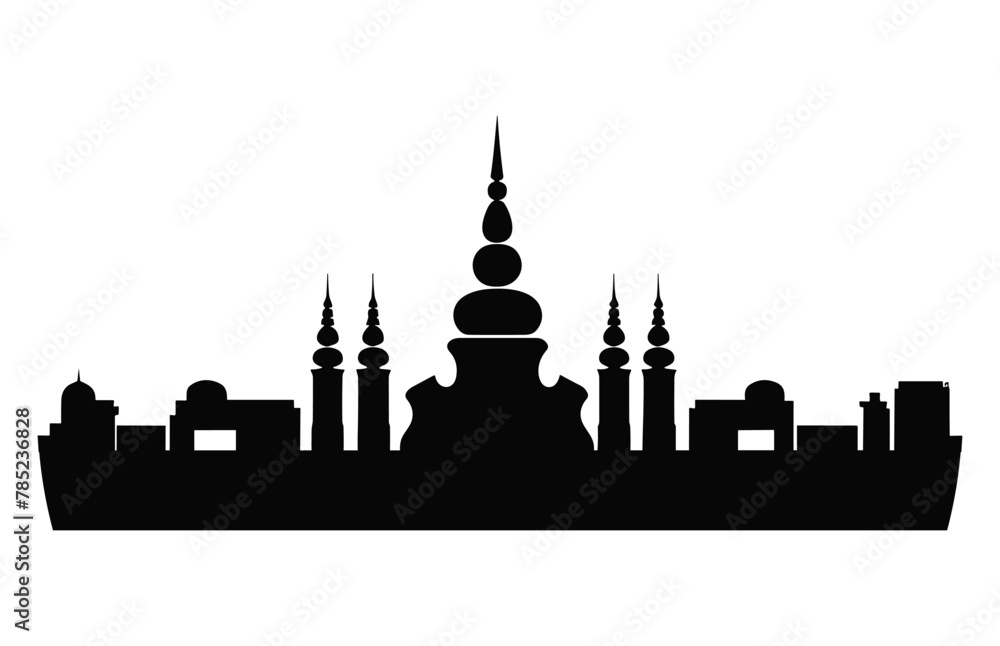 Chennai City Silhouette Vector isolated on a white background