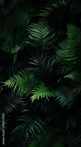 Green fern background.