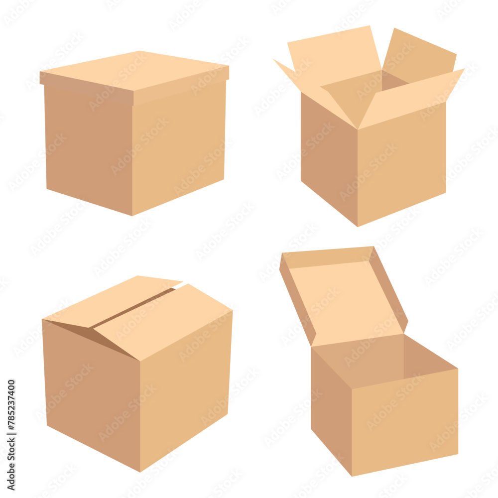 Cardboard Boxes Isolated on White Background Cardboard Boxes Isolated on White Background