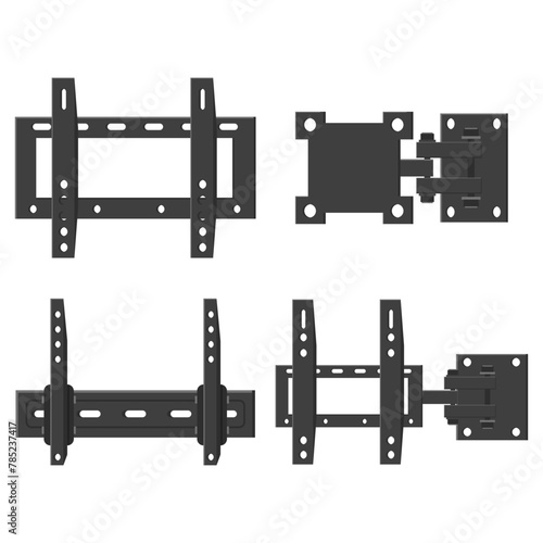 TV wall mounts vector cartoon set isolated on a white background.