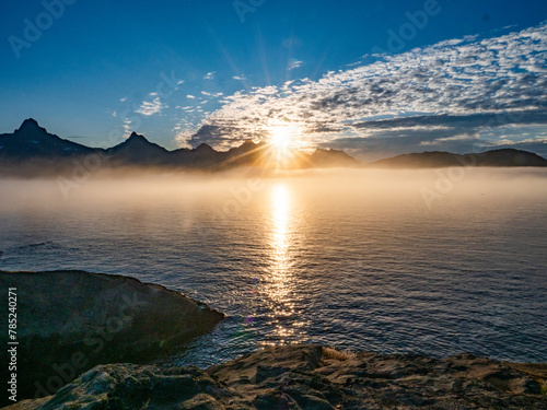 Morning atmosphere in the fjord of Tasiilaq. photo