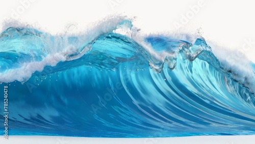 ocean wave. water texture. 3d render. isolated on white background. world ocean day background concept