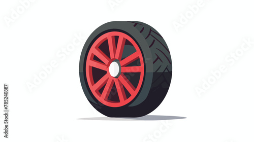 Wheel tyre and tire icon. Round shaped rubber 