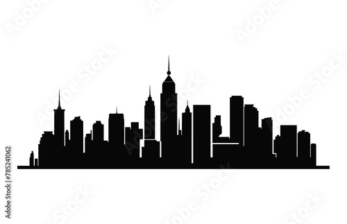 City Skyline Silhouette Vector isolated on a white background