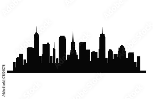 City Skyline Silhouette Vector isolated on a white background