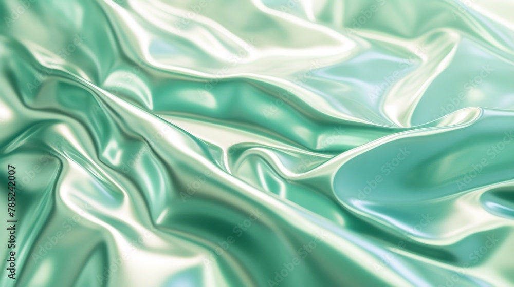 Obraz premium Serene Green Silk Waves