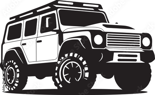 Vector Illustration of a 4x4 SUV Off Roading