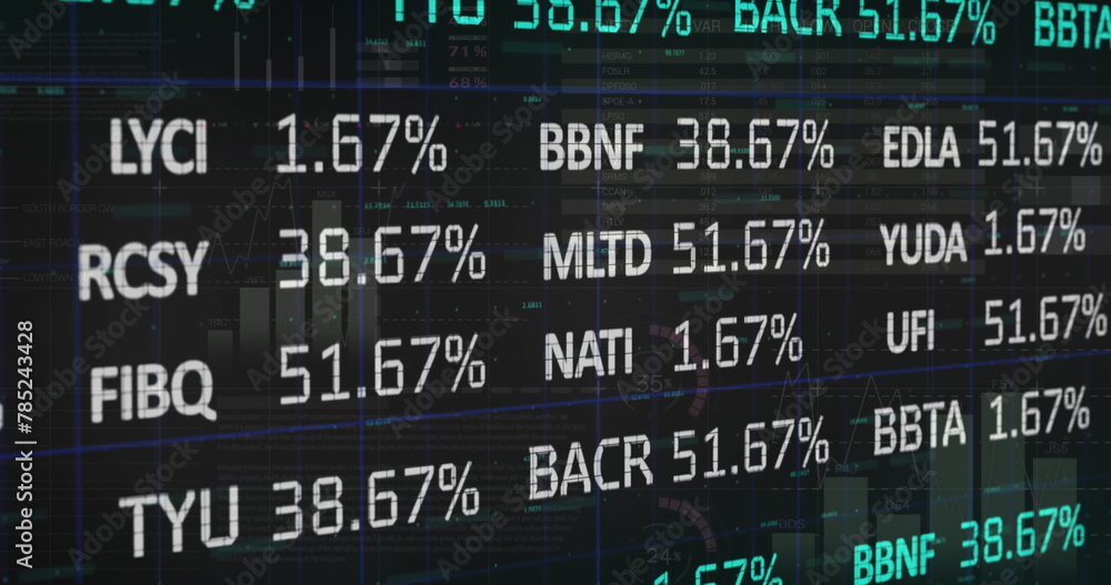 Obraz premium Image of statistics and financial data processing