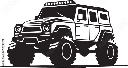 Vector Artwork Exploring in a 4x4 SUV