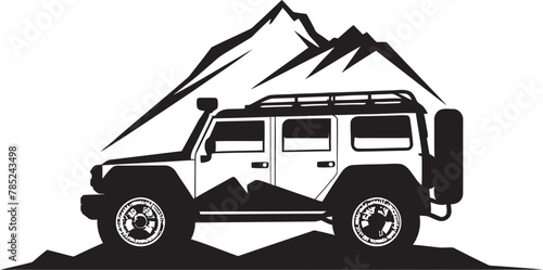 Mountain Expedition 4x4 SUV Vector Illustration
