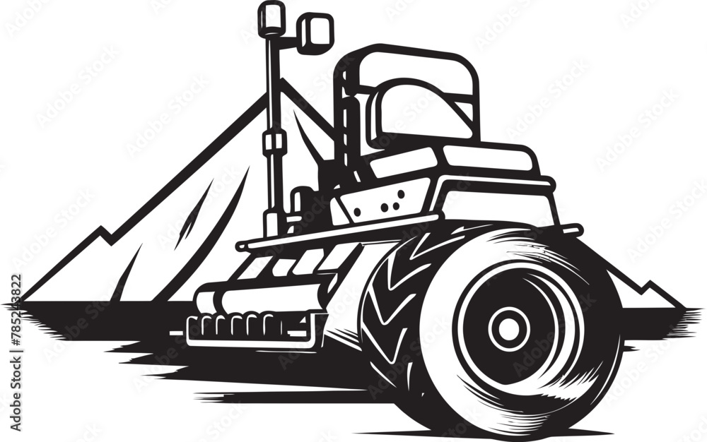 Naklejka premium Asphalt Roller Vector Graphics Building Better Streets