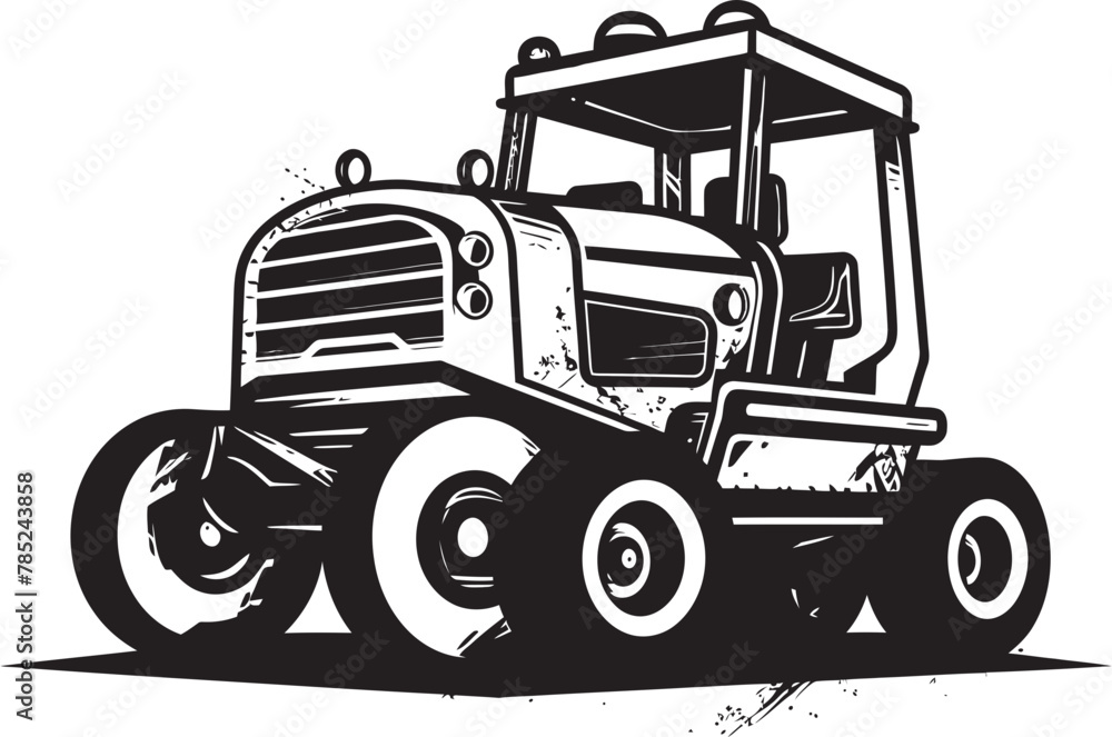 Fototapeta premium Vector Artistry in Asphalt Construction Roller Graphics