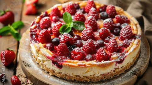 Fresh Berry Cheesecake Delight on Table