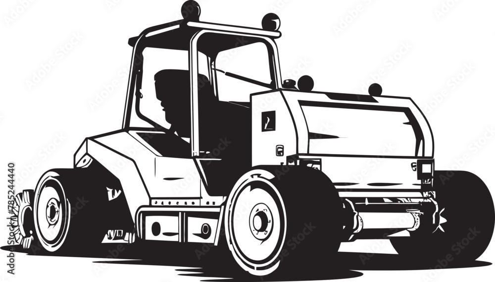 Naklejka premium Vector Illustration of Asphalt Compactor Precision Paving Solutions