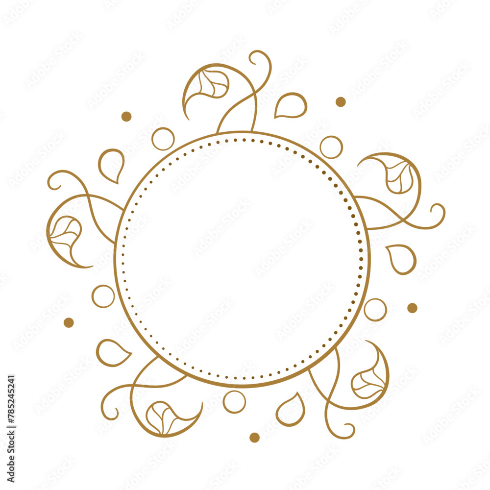 Vector round floral frame with ivy leaves decoration. Vintage style ivy stems wreath. Vector round floral frame with ivy leaves decoration. Vintage style ivy stems wreath.