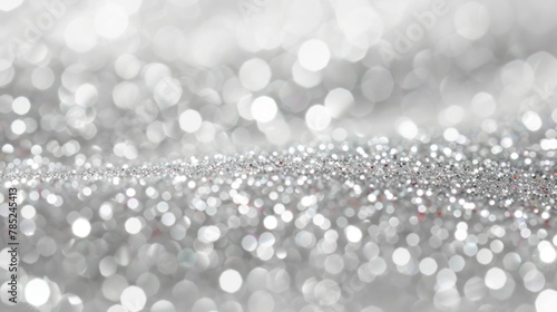 Sparkling Silver Glitter Background with Reflective Shine