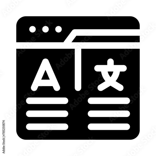 online translator glyph icon