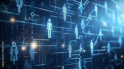 Clear and informative HR process flowchart on a digital monitor   focusing on the identification phase in recruitment