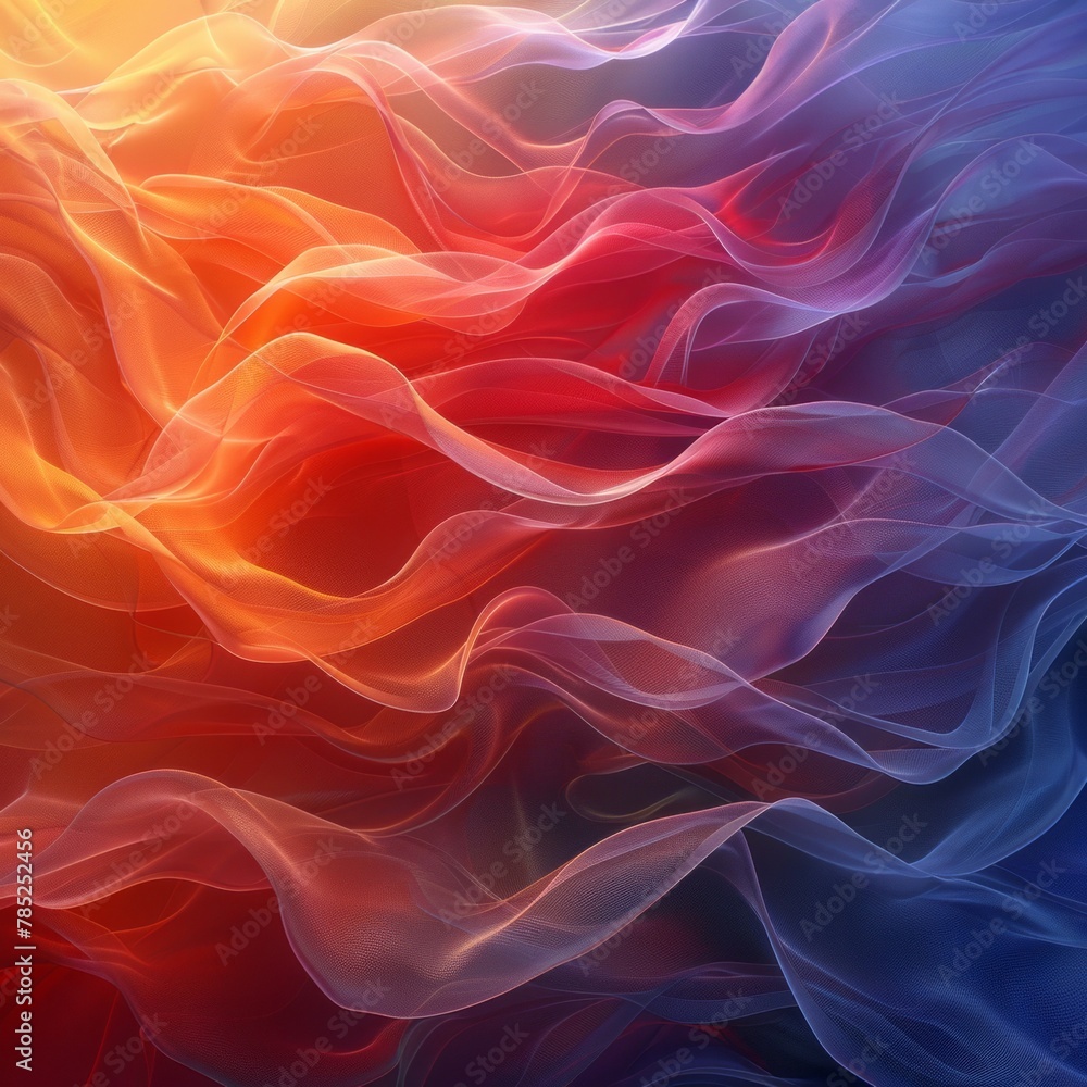 Fototapeta premium Red, White, and Blue Background With Wavy Lines