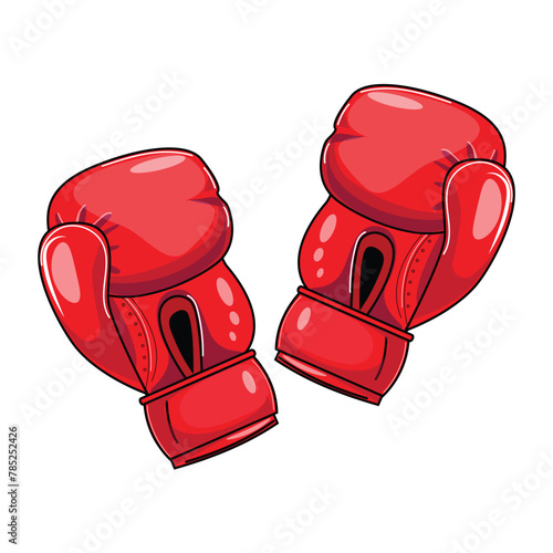 Red Boxing Gloves Illustration