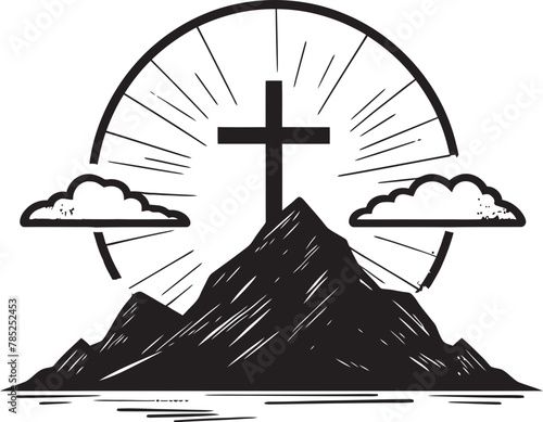 Symbolic Significance Christian Logos Illustrated in Vector