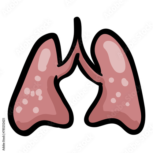 Human Lungs Hand Drawn Doodle Icon