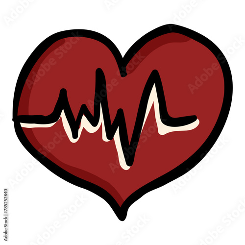 Cardiology Hand Drawn Doodle Icon