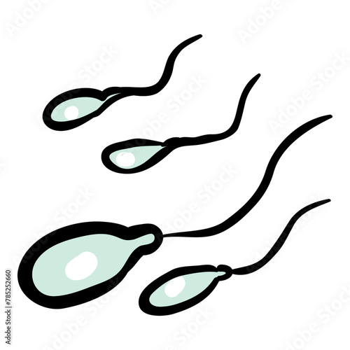 Sperm Hand Drawn Doodle Icon