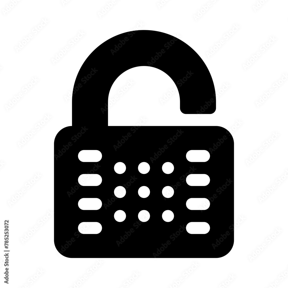 open padlock glyph icon