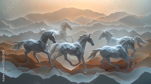 horses   paper art